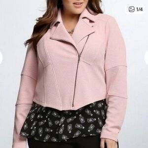 Torrid Light Pink Textured Moto Blazer